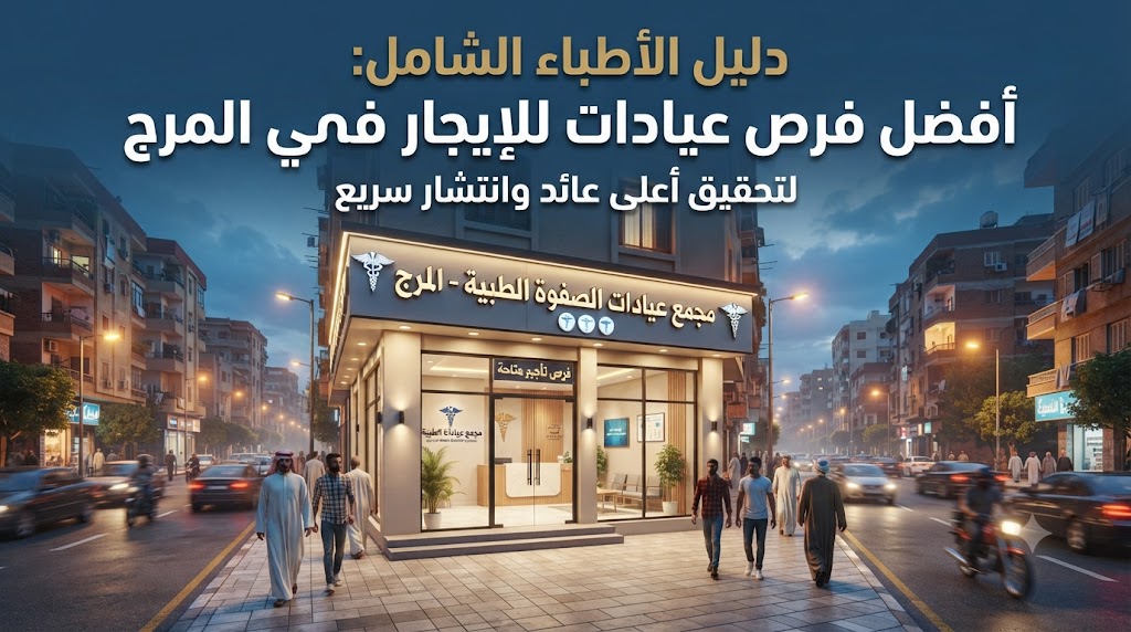 دليل الأطباء الشامل: أفضل فرص عيادات للإيجار في المرج لتحقيق أعلى عائد وانتشار سريع