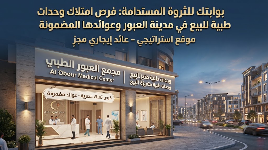 بوابتك للثروة المستدامة: فرص امتلاك وحدات طبية للبيع في مدينة العبور وعوائدها المضمونة