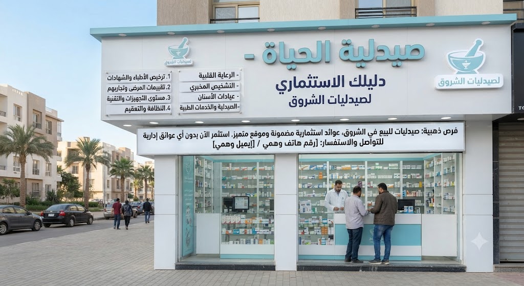 دليل الاستثمار الشامل: كل ما تحتاج معرفته حول بيع صيدليات في مدينة الشروق
