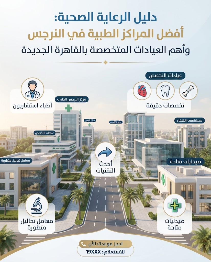 دليل الرعاية الصحية: أفضل المراكز الطبية في النرجس وأهم العيادات المتخصصة بالقاهرة الجديدة