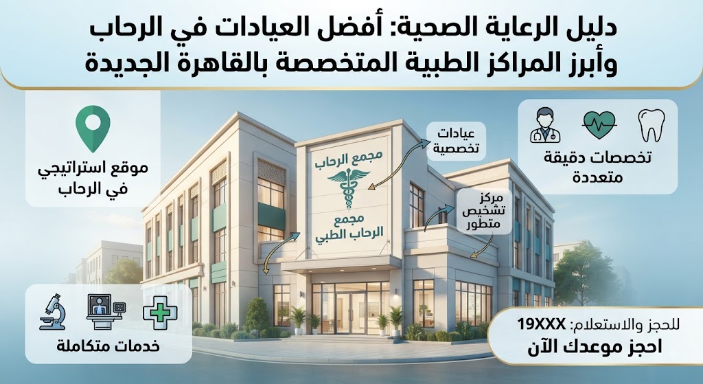 دليل الرعاية الصحية: أفضل العيادات في الرحاب وأبرز المراكز الطبية المتخصصة بالقاهرة الجديدة