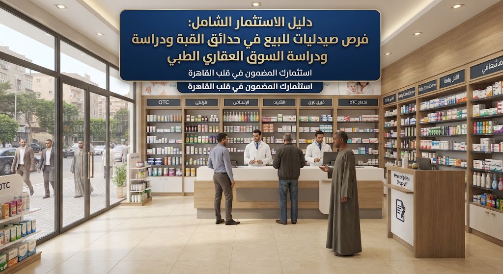 دليل الاستثمار الشامل: فرص صيدليات للبيع في حدائق القبة ودراسة السوق العقاري الطبي