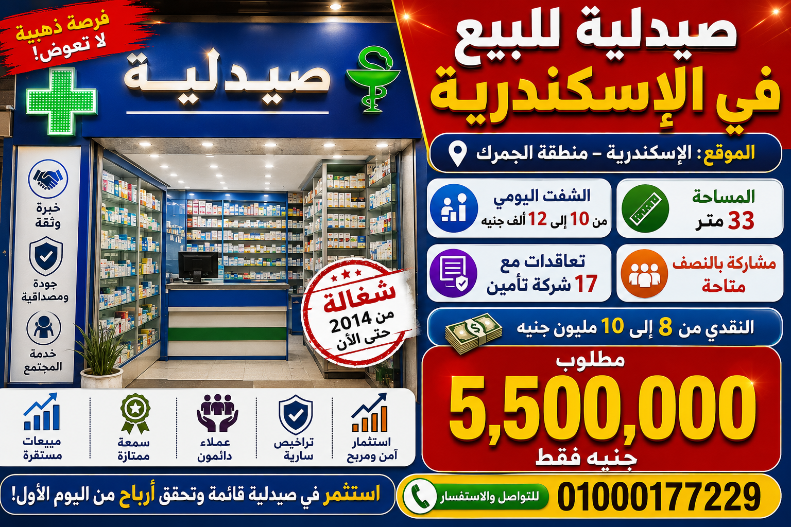 صيدليه بيع اسكندريه