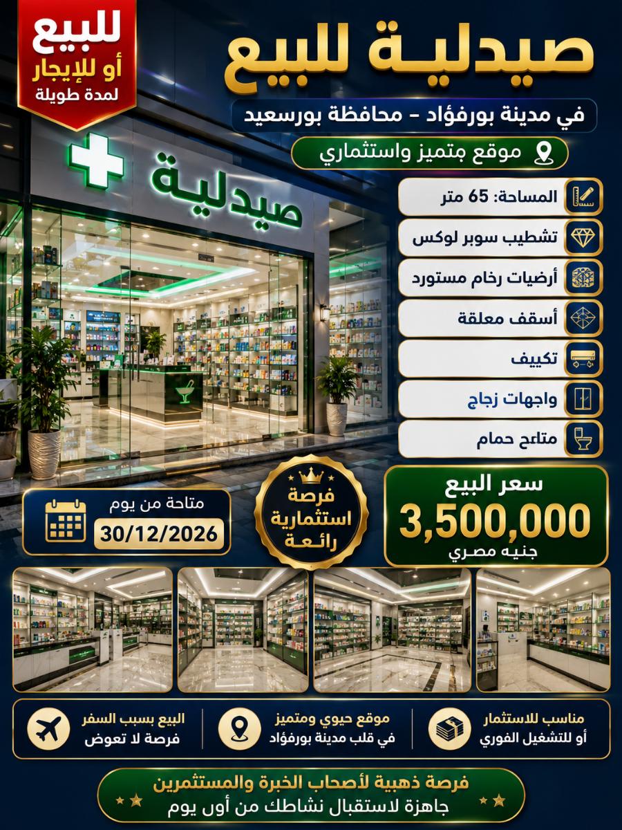 صيدليه ايجار فى بورسعيد 248