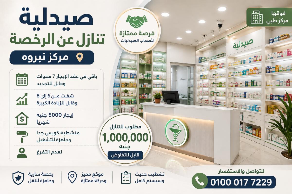 صيدليه تنازل عن الرخصه نبروه رقم #263